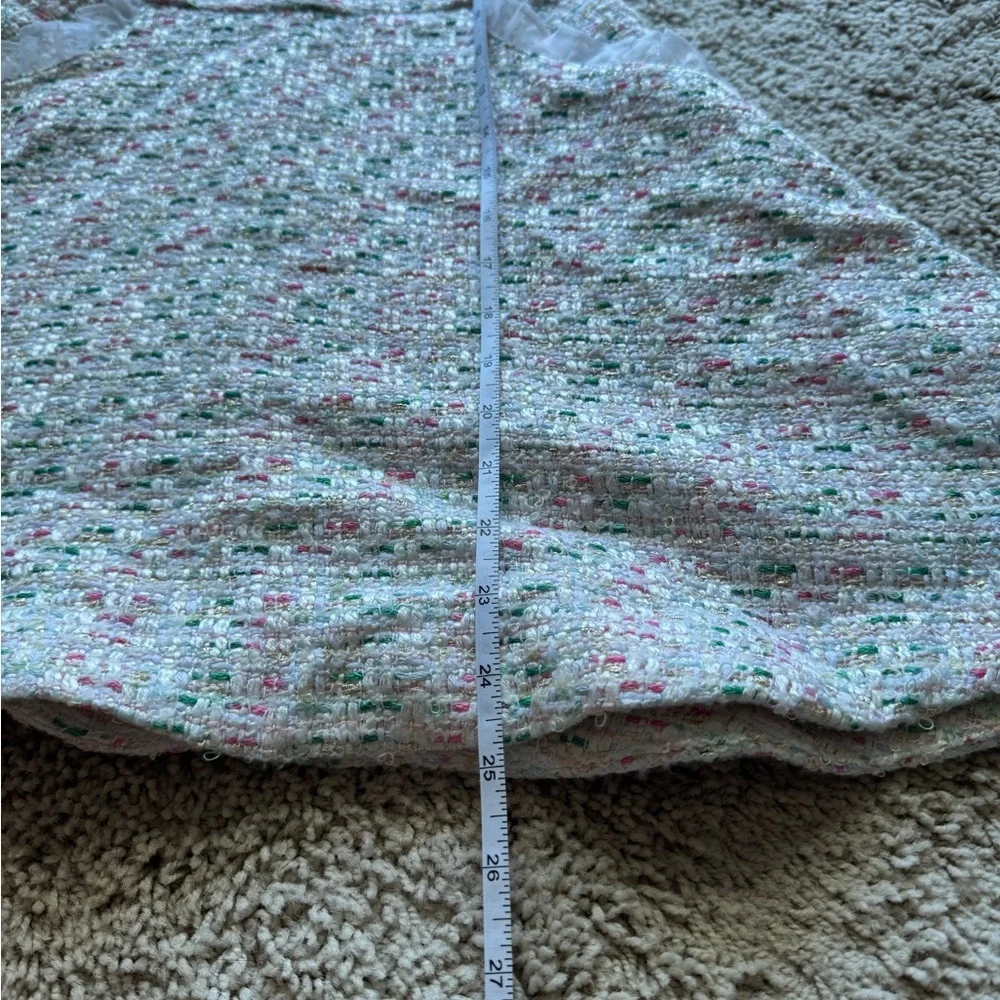 Janie and Jack Girls' Boucle Sheath Dress Sz 7 Pink Green White Sleeveless EUC